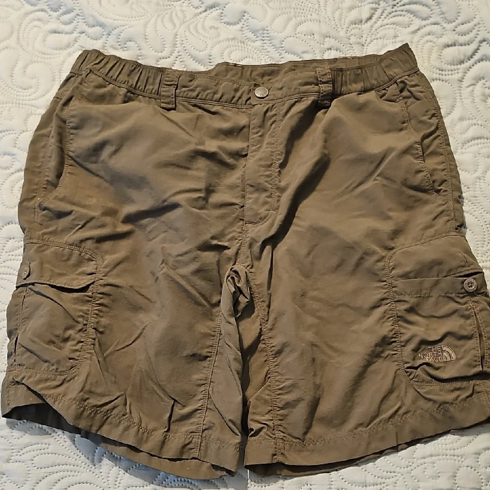 The North Face Olive Green Cargo Shorts with Elastic Waistband